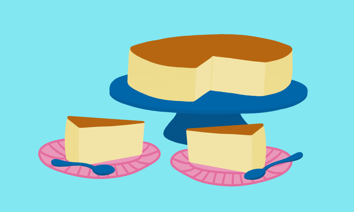 Ilustración de receta de tarta de queso