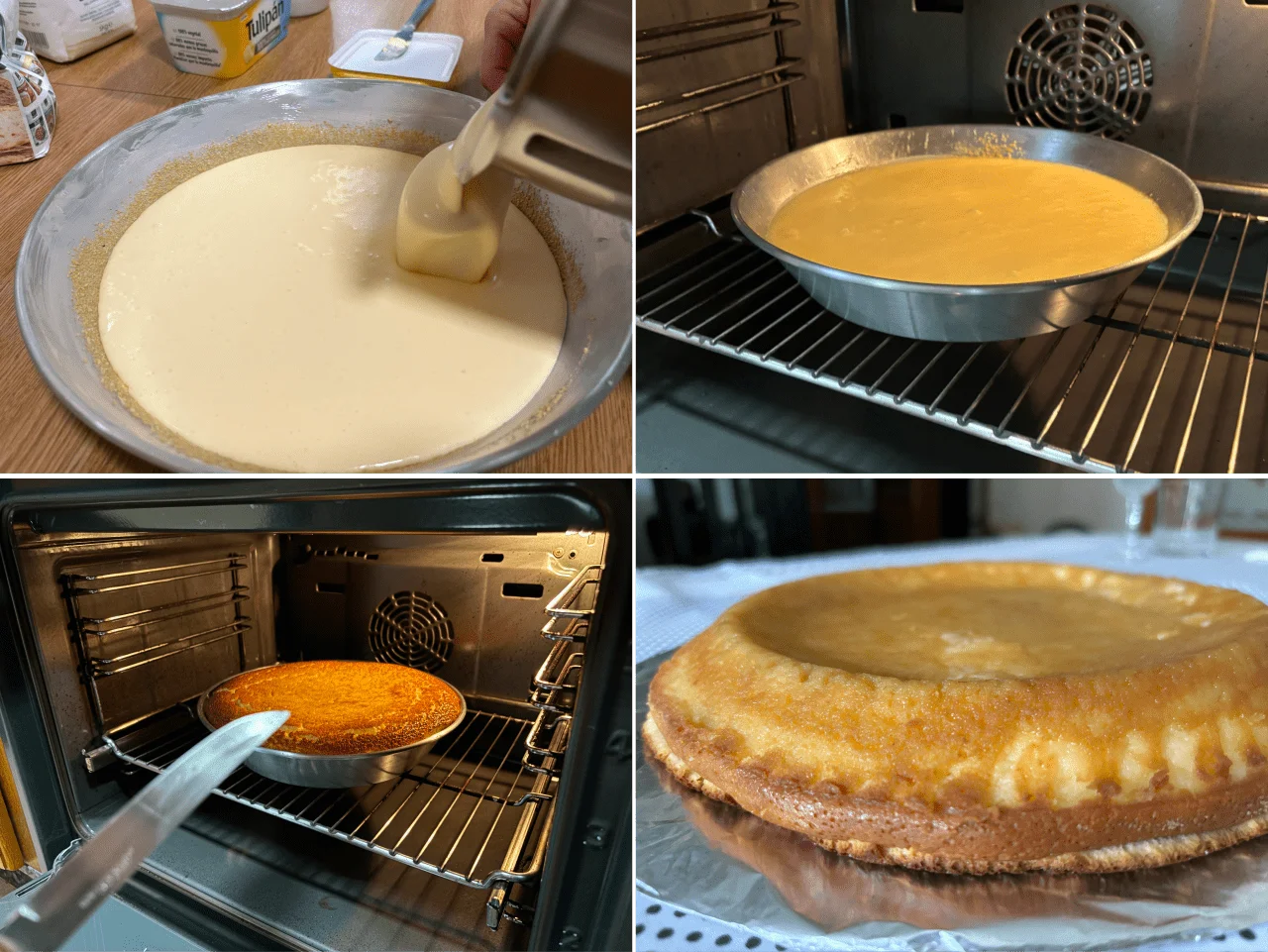 Cocción de la tarta de queso